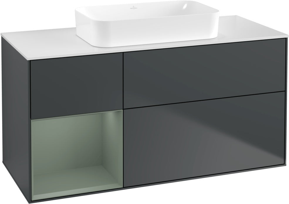 Villeroy & Boch Finion Waschbeckenunterschrank 1200 mm Walnut Veneer mit Beleuchtung