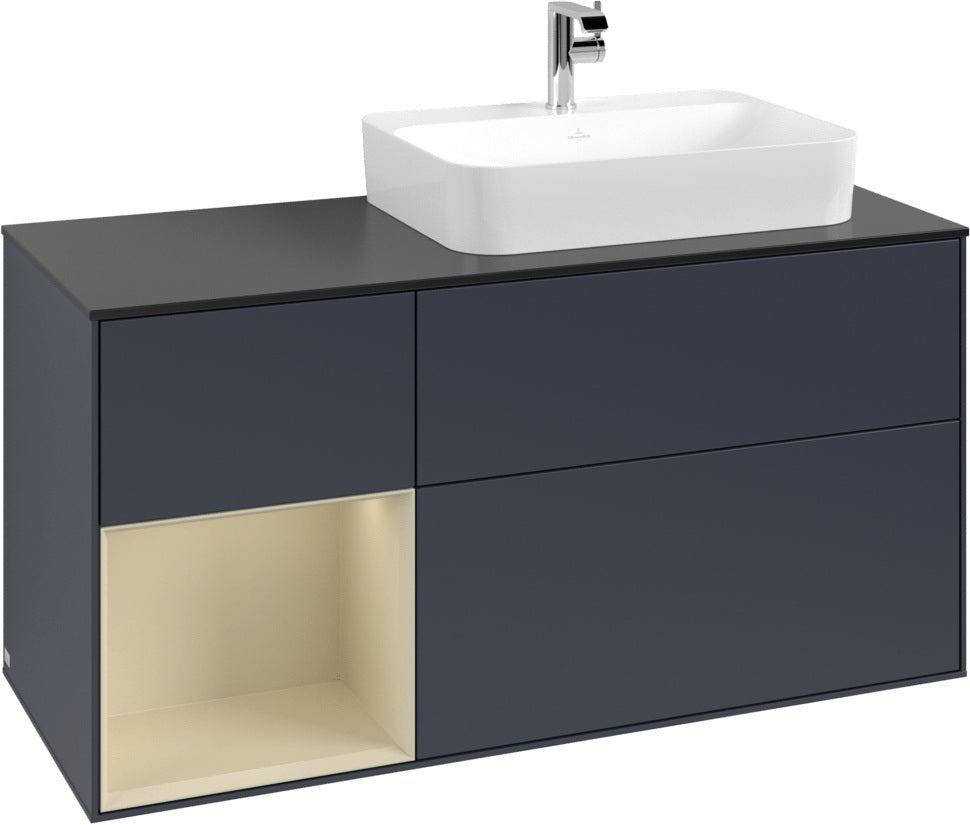 Villeroy & Boch Finion Waschbeckenunterschrank 1200 mm Glossy White Lacquer mit Beleuchtung