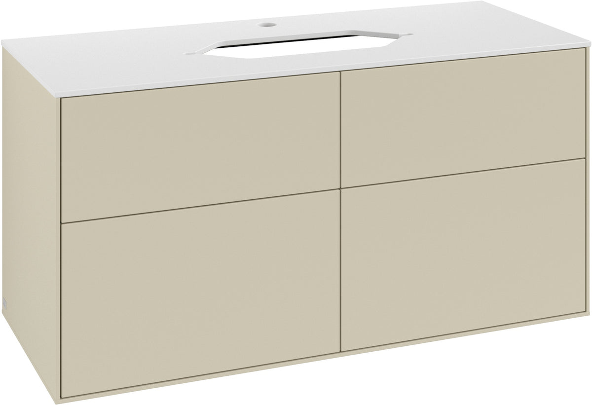 Villeroy & Boch Finion Waschtischunterschrank 1200 mm Anthracite Matt mit Glasabtrennungen und Push-to-open