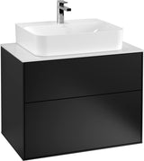 Villeroy & Boch Finion Waschbeckenunterschrank 800 mm Glossy White Lacquer – Wandmontage, 2 Auszüge