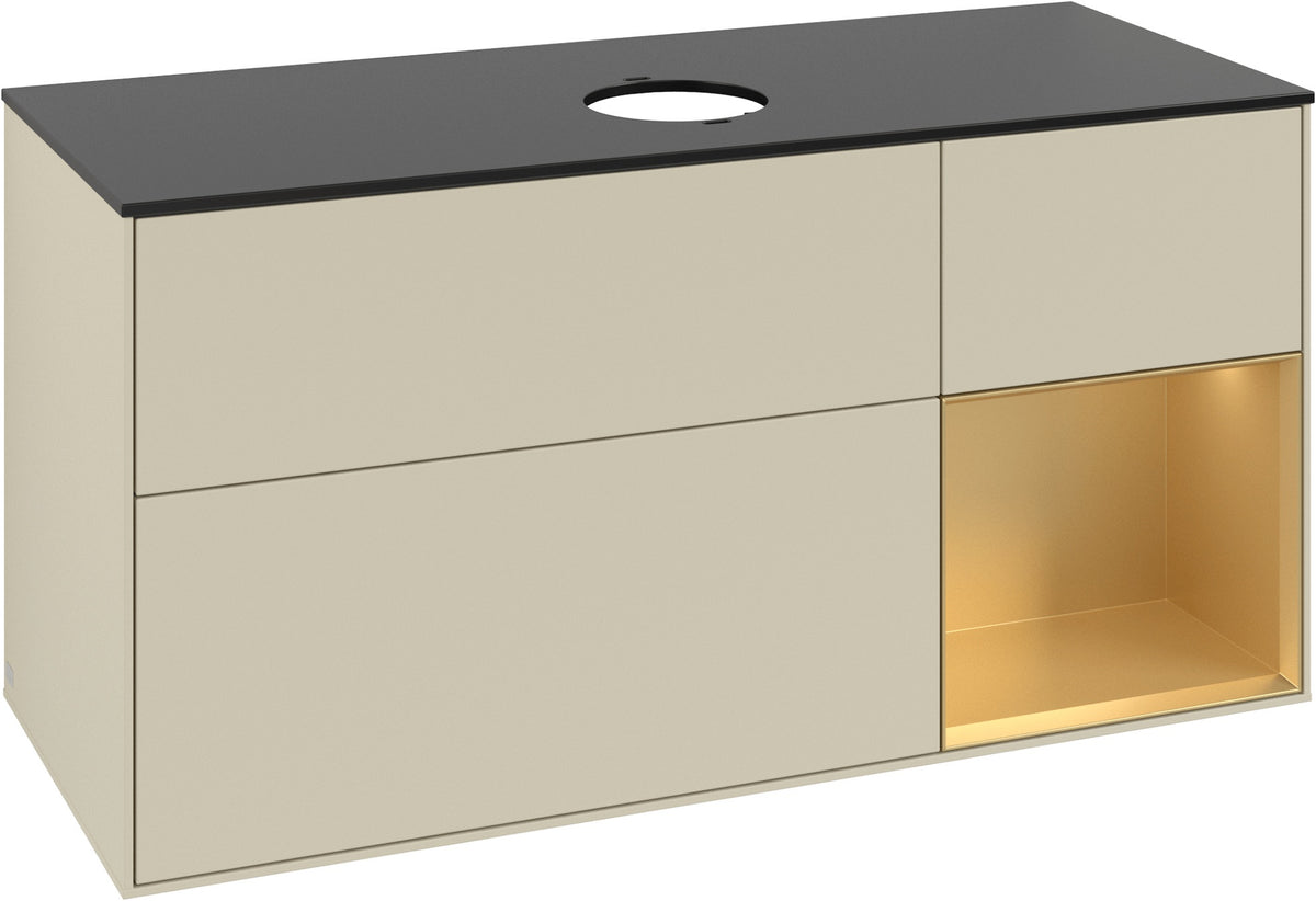 Villeroy & Boch Finion Waschtischunterschrank FA72GFGF 1200 mm Glossy White Lacquer mit LED-Beleuchtung