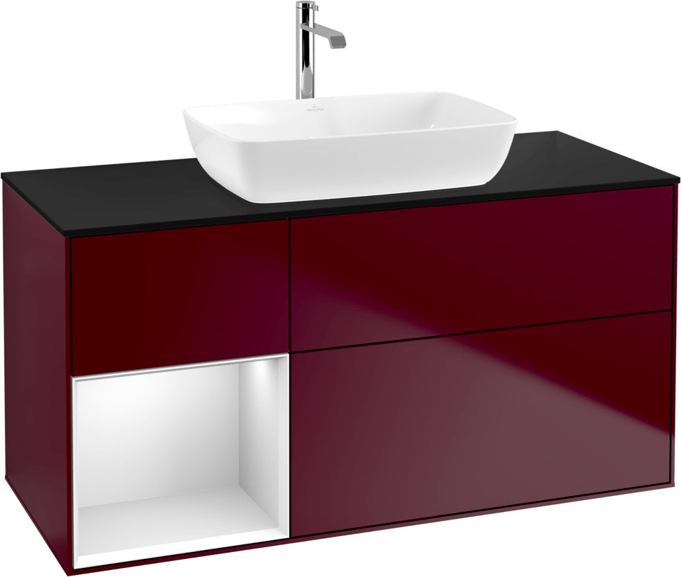 Villeroy & Boch Finion Waschtischunterschrank 1200 mm Glossy White Lacquer mit Beleuchtung