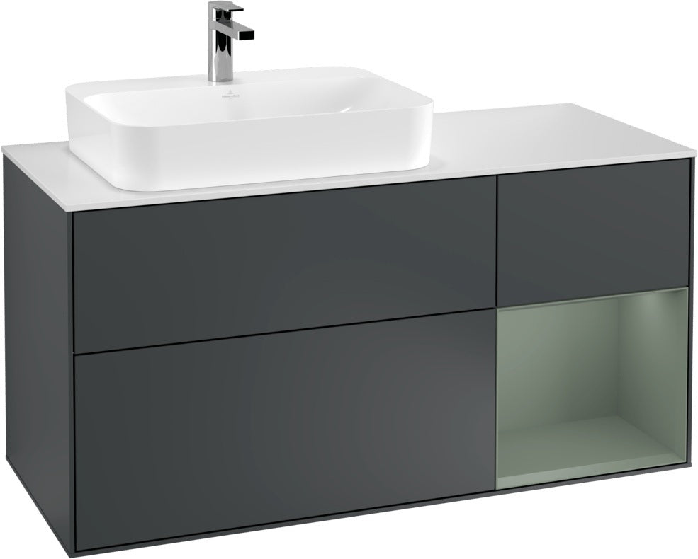 Villeroy & Boch Waschtischunterschrank Finion F401G 1200 mm Glossy White Lacquer mit Beleuchtung