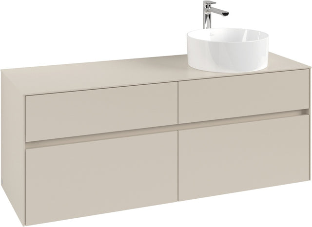 Villeroy & Boch Waschtischunterschrank Collaro C047 B0 1400 mm Cashmere Grey mit Beleuchtung