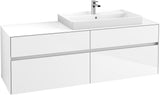 Villeroy & Boch Waschtischunterschrank Collaro C027 B0 1600 mm Glossy White mit LED-Beleuchtung