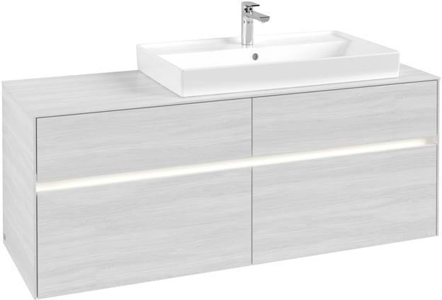 Villeroy & Boch Collaro Waschtischunterschrank 1400 mm mit LED-Beleuchtung und 4 Auszügen
