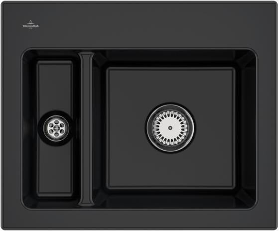 Villeroy & Boch Einbauspüle Subway 60 XM Keramik Ebony CeramicPlus 620x510mm
