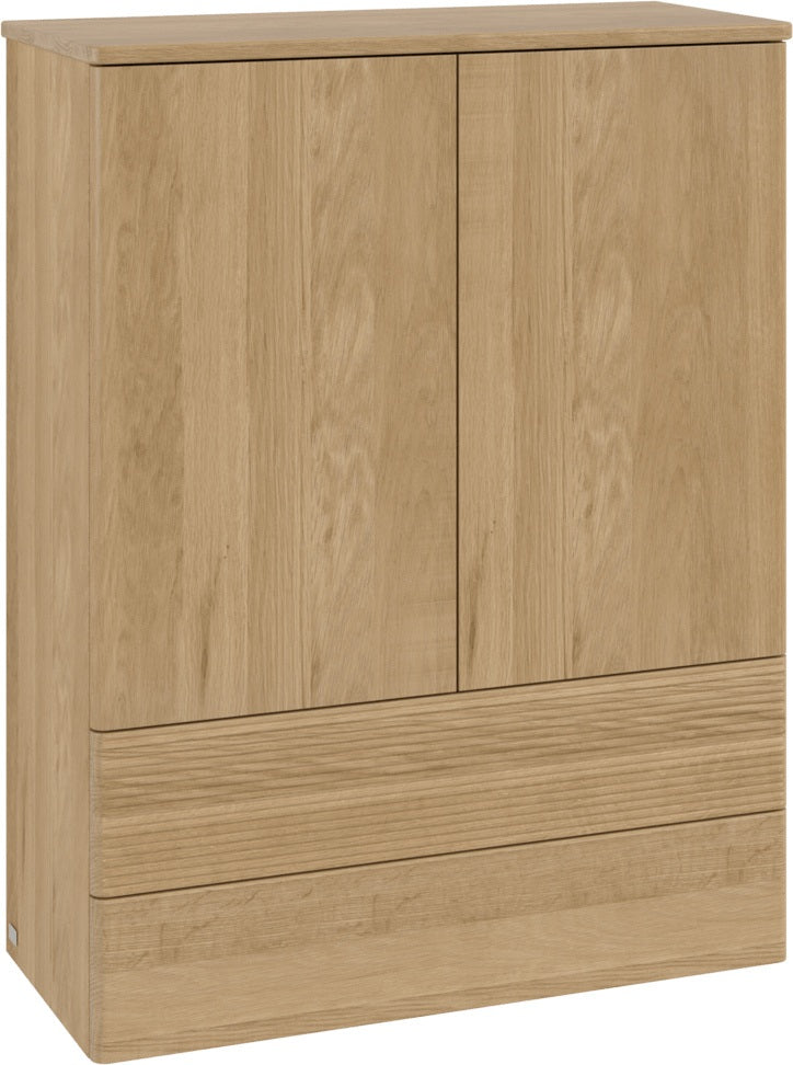 Villeroy & Boch Antao Highboard K47100 – 814 x 1039 x 356 mm, Glossy White Lacquer, 2 Auszüge, 2 Türen
