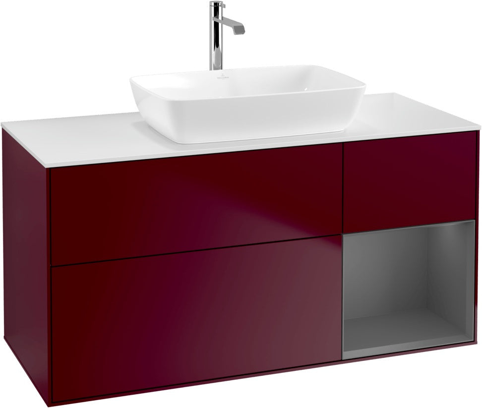 Villeroy & Boch Waschtischunterschrank Finion G831G 1200 mm Glossy White Lacquer mit Beleuchtung