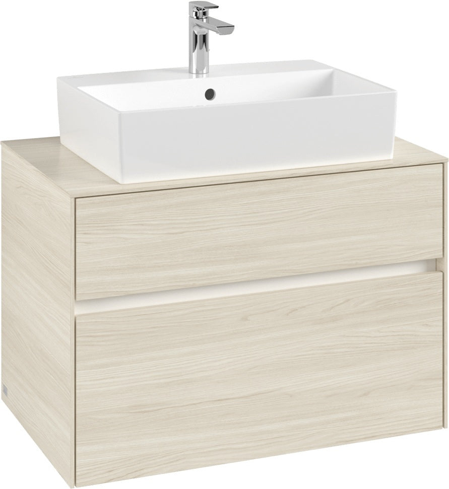 Villeroy & Boch Waschbeckenunterschrank Collaro C124 B0 800 mm White Oak mit Beleuchtung