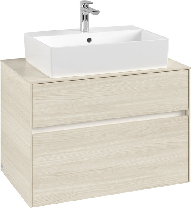 Villeroy & Boch Waschbeckenunterschrank Collaro C124 B0 800 mm White Oak mit Beleuchtung