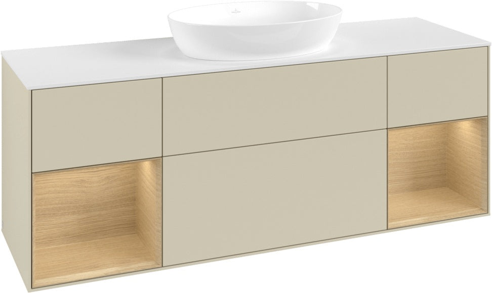 Villeroy & Boch Finion Waschbeckenunterschrank 1600 mm Glossy White Lacquer – mit LED-Beleuchtung