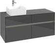 Villeroy & Boch Waschtischunterschrank Collaro C042 B0 1200 mm Glossy Grey mit Beleuchtung