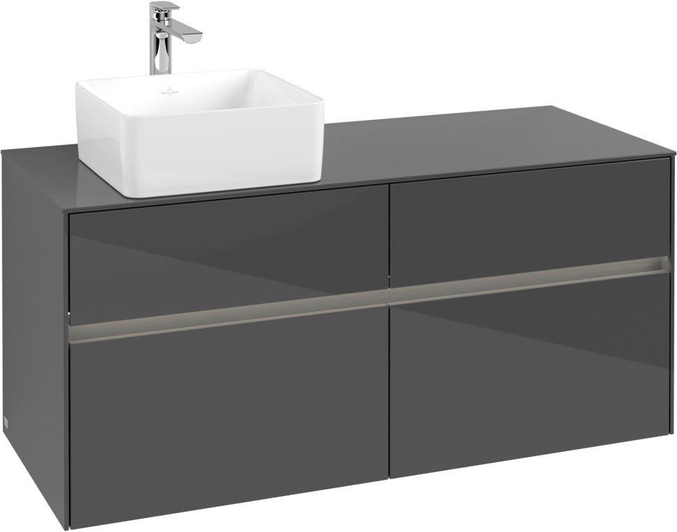 Villeroy & Boch Waschtischunterschrank Collaro C042 B0 1200 mm Glossy Grey mit Beleuchtung