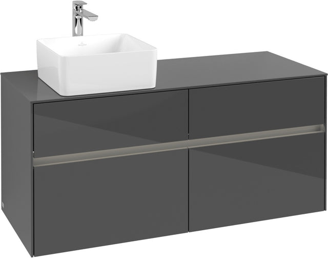 Villeroy & Boch Waschtischunterschrank Collaro C042 B0 1200 mm Glossy Grey mit Beleuchtung
