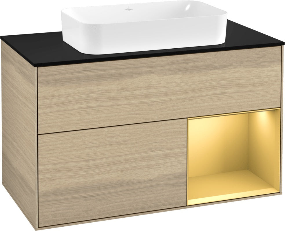 Villeroy & Boch Waschtischunterschrank Finion F252G 1000 mm Glossy White Lacquer mit LED-Beleuchtung