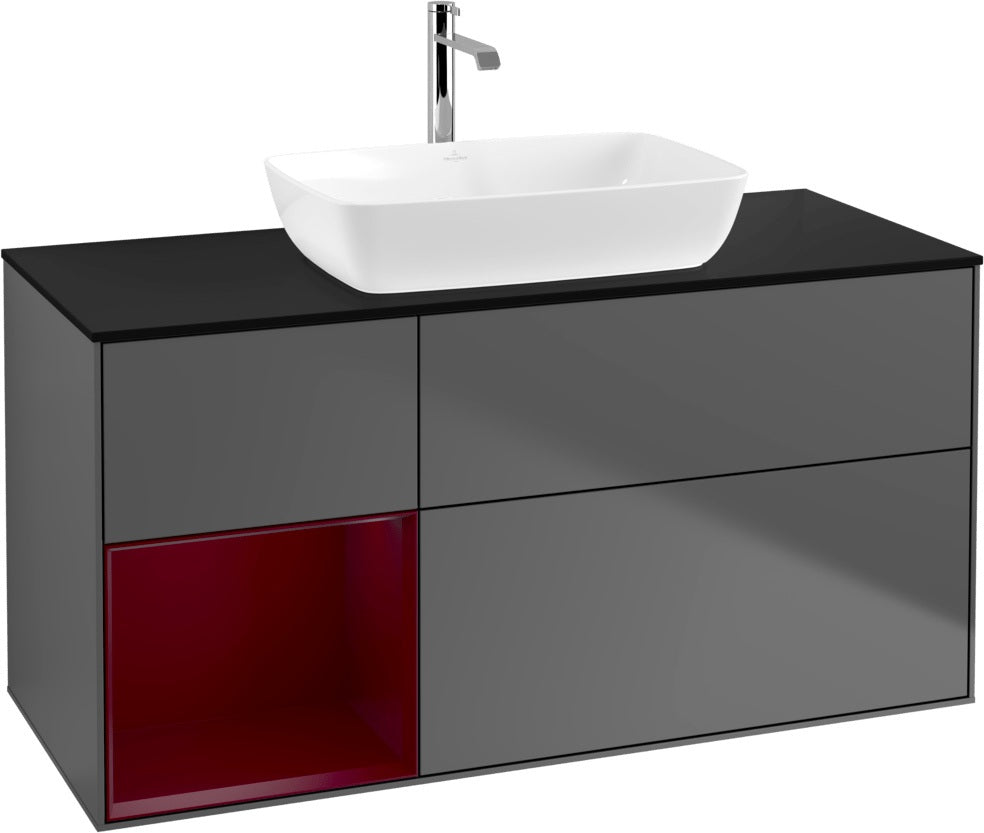 Villeroy & Boch Finion Waschtischunterschrank 1200 mm Glossy White Lacquer mit Beleuchtung