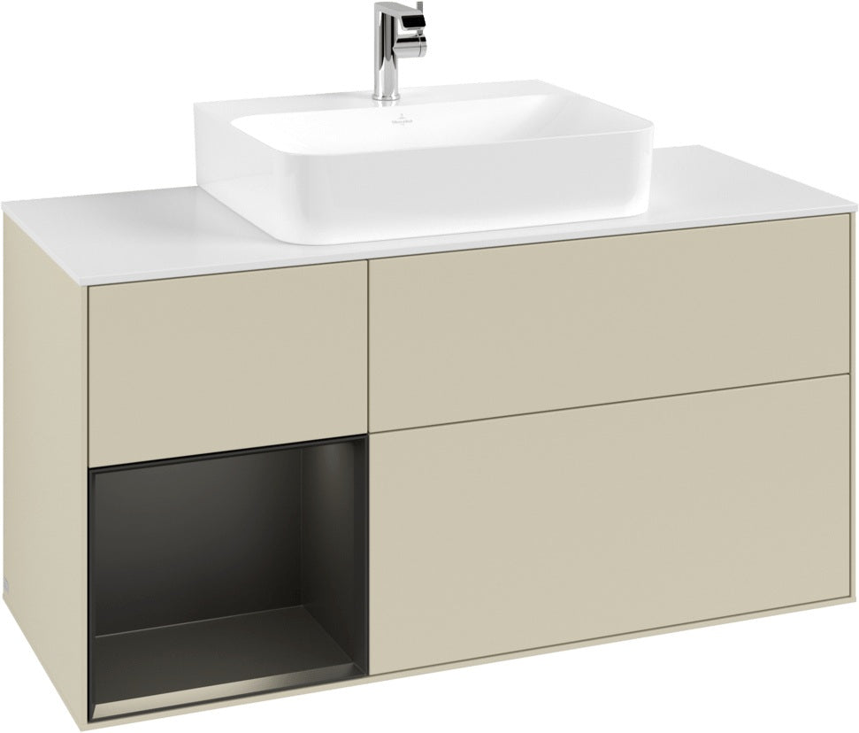 Villeroy & Boch Finion Waschtischunterschrank G161G 1200 mm Glossy White Lacquer mit LED-Beleuchtung