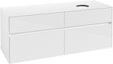 Villeroy & Boch Waschtischunterschrank Collaro C047 1400 mm Glossy White mit 4 Auszügen