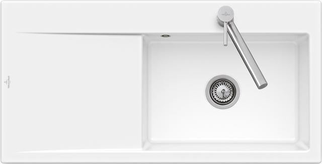 Villeroy & Boch Einbauspüle Subway Style 60 in Ebony CeramicPlus, 1000x510mm, Keramik, mit Abtropffläche