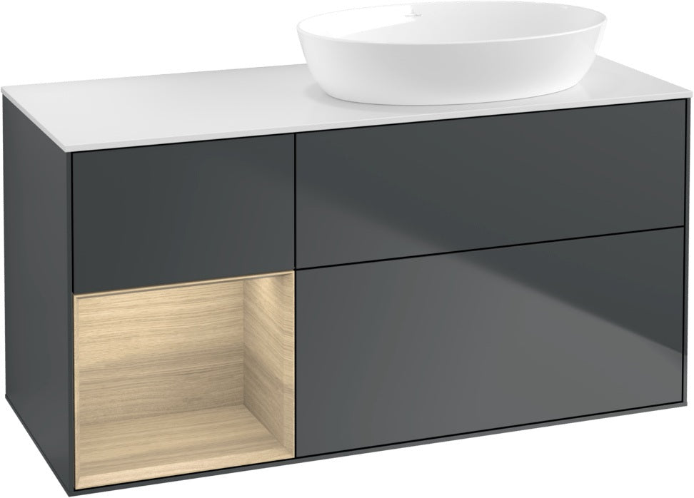 Villeroy & Boch Finion Waschtischunterschrank 1200 mm Glossy White Lacquer mit Beleuchtung