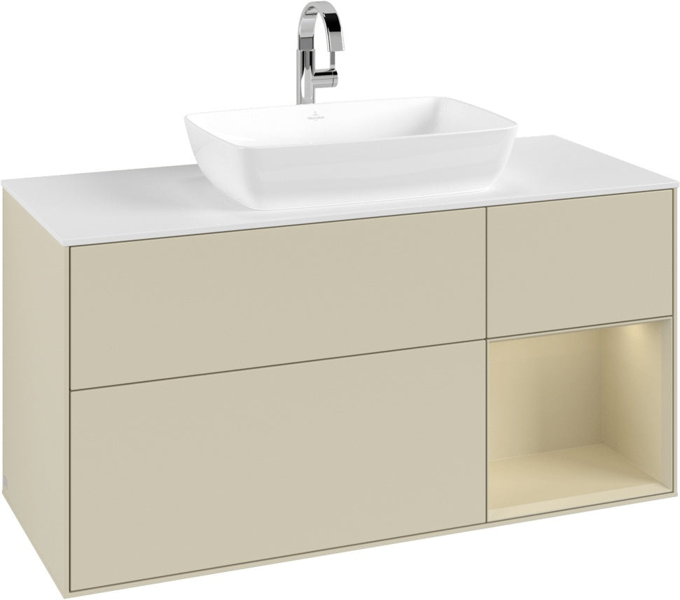 Villeroy & Boch Waschtischunterschrank Finion G831G 1200 mm Glossy White Lacquer mit Beleuchtung