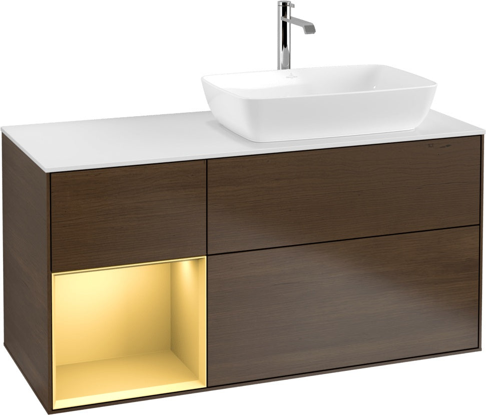 Villeroy & Boch Finion Waschbeckenunterschrank 1200 mm Glossy White Lacquer mit Beleuchtung