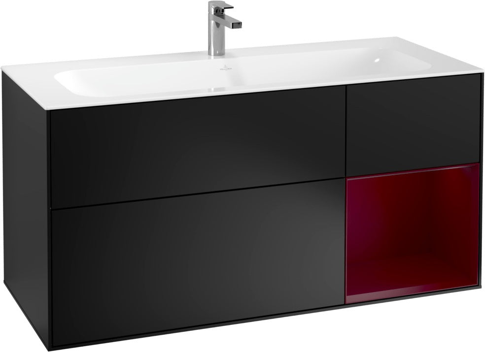 Villeroy & Boch Finion Waschbeckenunterschrank Glossy White Lacquer 1196 mm mit LED-Beleuchtung
