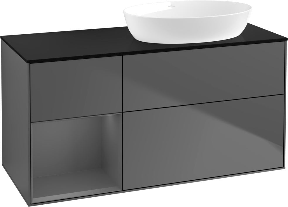 Villeroy & Boch Waschtischunterschrank Finion FA42G 1200 mm Glossy White Lacquer mit Beleuchtung