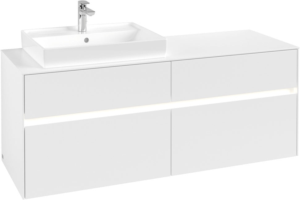 Villeroy & Boch Waschbeckenunterschrank Collaro C085 B0 1400 mm White Matt mit Beleuchtung
