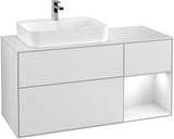 Villeroy & Boch Waschtischunterschrank Finion F401G 1200 mm Glossy White Lacquer mit Beleuchtung