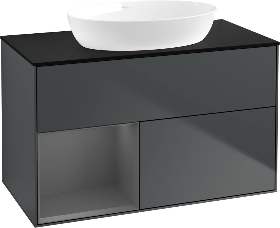 Villeroy & Boch Waschtischunterschrank Finion FA12G 1000 mm Glossy White Lacquer mit Beleuchtung
