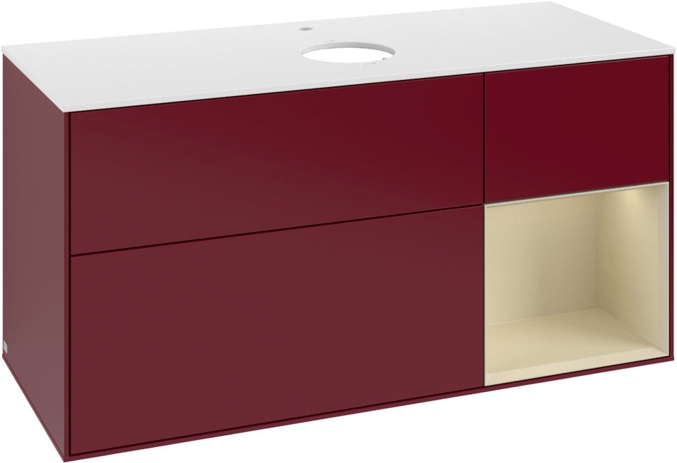 Villeroy & Boch Waschtischunterschrank Finion G831G 1200 mm Glossy White Lacquer mit Beleuchtung