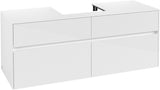 Villeroy & Boch Waschbeckenunterschrank Collaro C073 1400 mm Glossy White mit 4 Auszügen