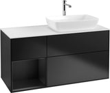 Villeroy & Boch Finion Waschbeckenunterschrank 1200 mm Glossy White Lacquer mit Beleuchtung