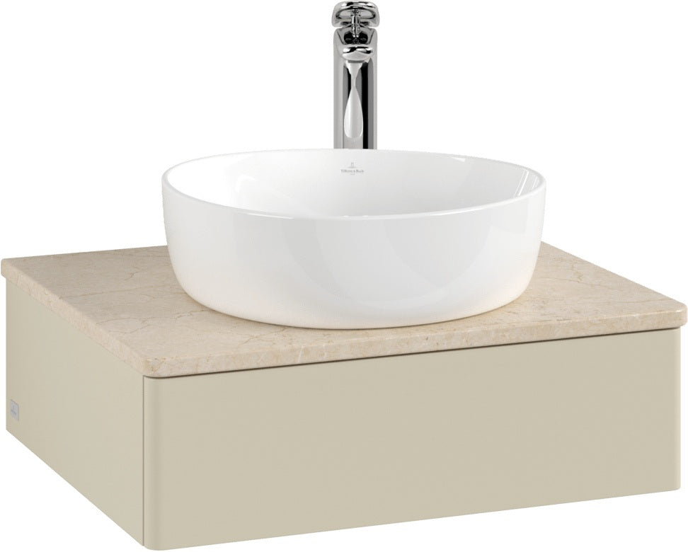 Villeroy & Boch Waschtischunterschrank Antao 600 mm, 1 Auszug, SoftClosing, Beleuchtung, Anthrazit Matt