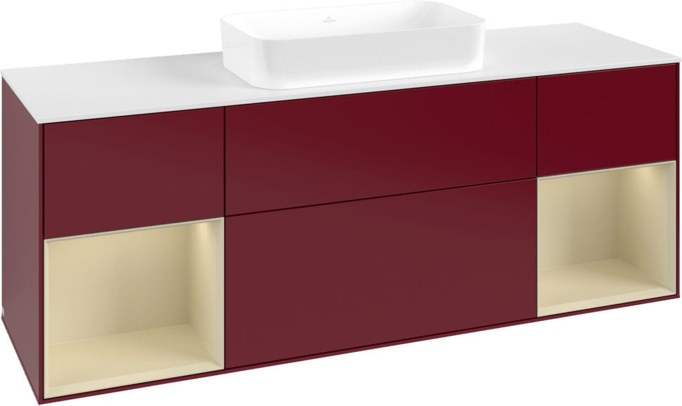 Villeroy & Boch Finion Waschbeckenunterschrank 1600 mm Glossy White Lacquer mit LED-Beleuchtung