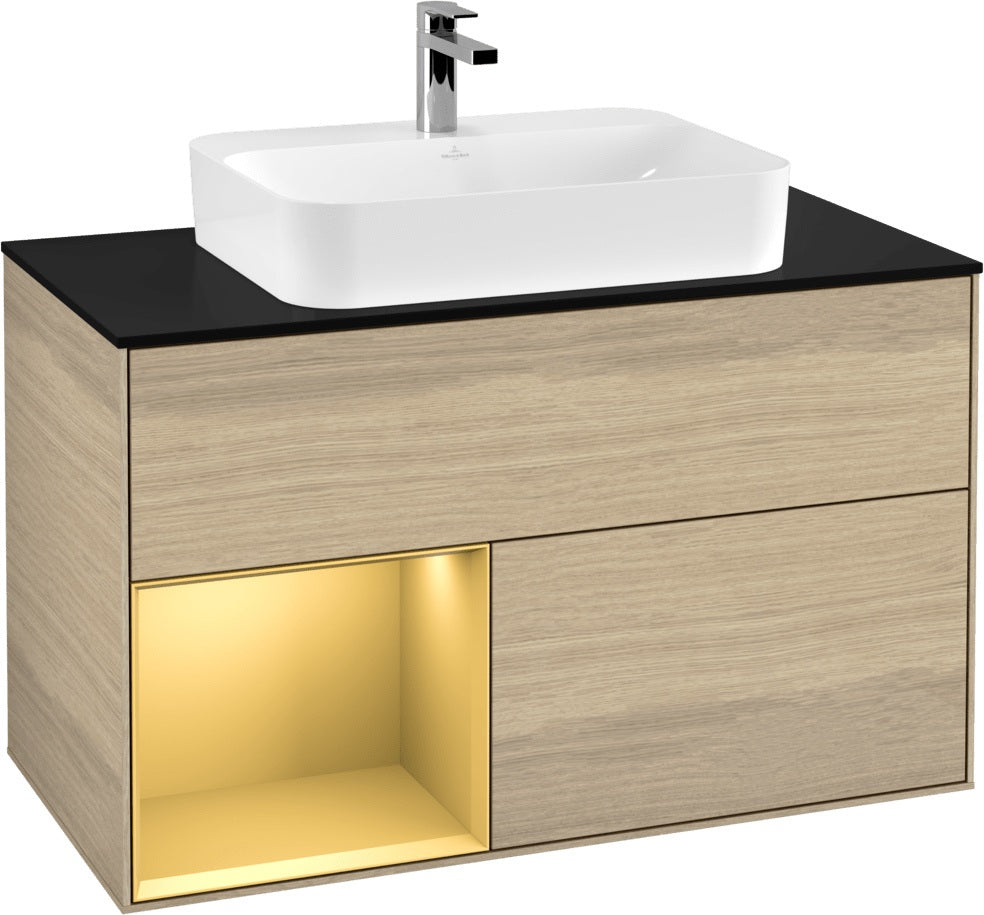 Villeroy & Boch Finion Waschtischunterschrank 1000 mm Glossy White Lacquer mit LED-Beleuchtung