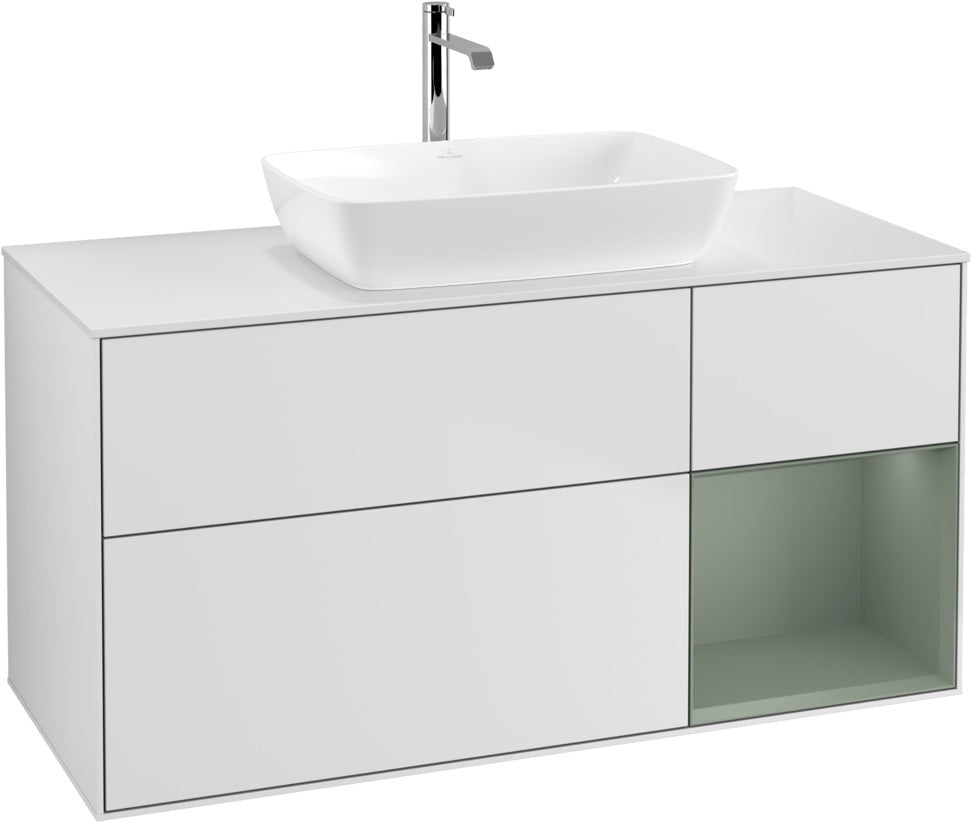 Villeroy & Boch Waschtischunterschrank Finion G831G 1200 mm Glossy White Lacquer mit Beleuchtung
