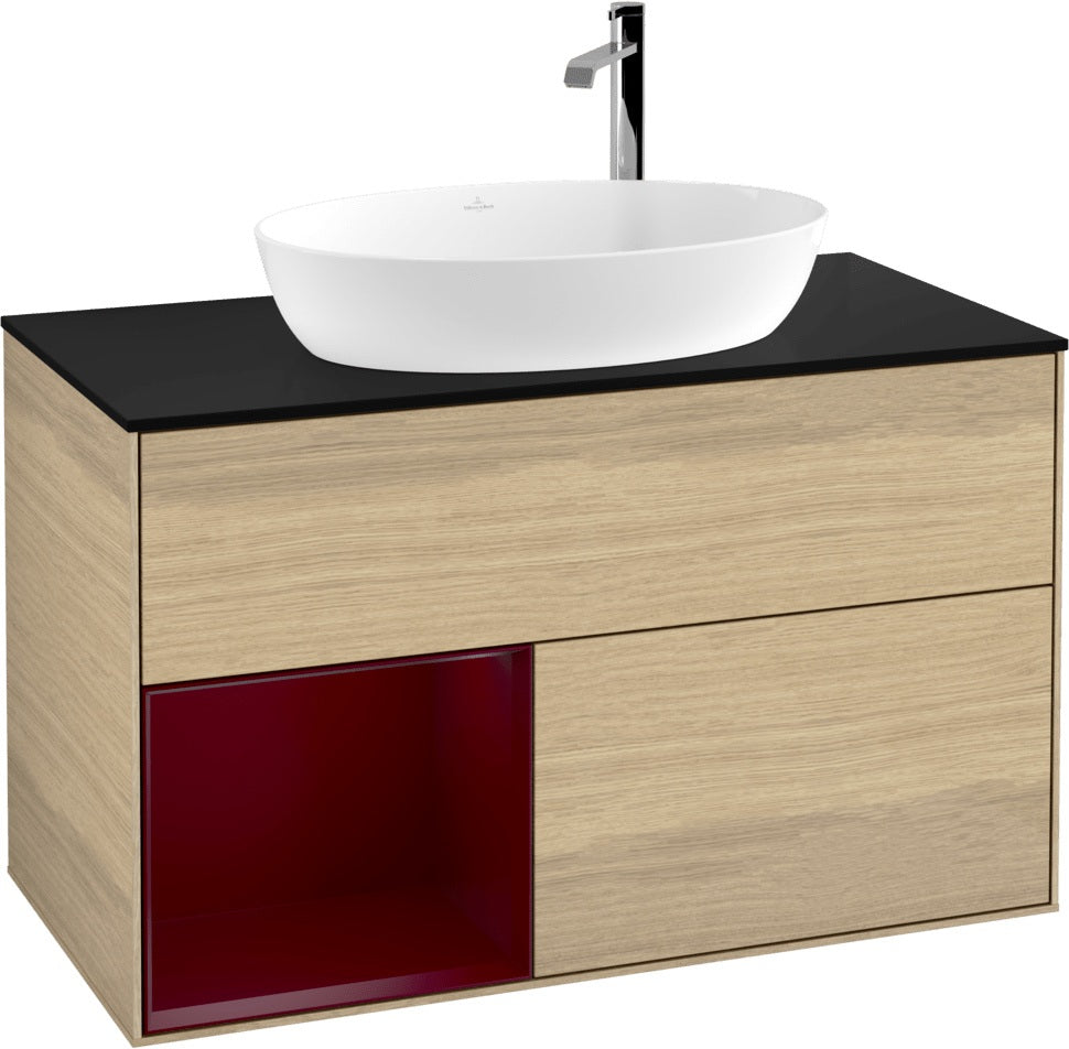 Villeroy & Boch Finion Waschbeckenunterschrank G892G 1000 mm Glossy White Lacquer mit Beleuchtung