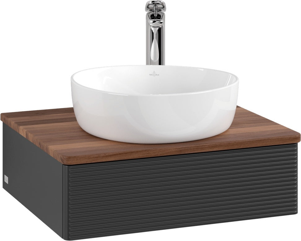 Villeroy & Boch Waschtischunterschrank Antao 600 mm Anthrazit Matt mit LED-Auszugsbeleuchtung