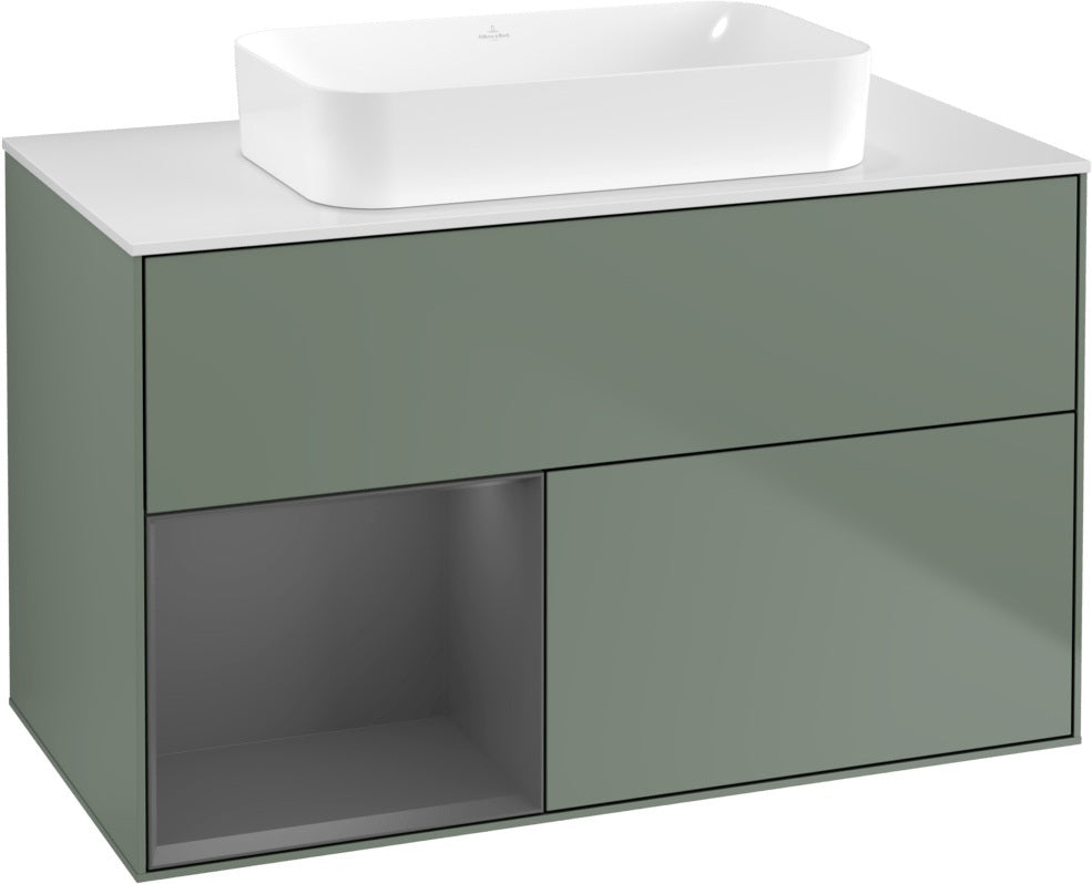 Villeroy & Boch Finion Waschtischunterschrank 1000 mm Glossy White Lacquer – mit LED-Beleuchtung & SoftClosing