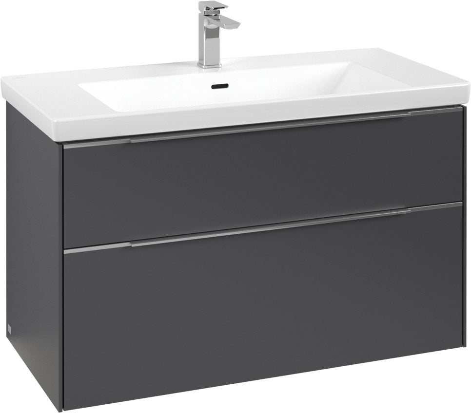 Villeroy & Boch Subway 3.0 Waschtischunterschrank C570L0 Brilliant White mit LED-Beleuchtung und SoftClosing