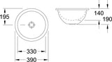 Villeroy & Boch Loop & Friends Unterbauwaschbecken 330 mm rund Weiß Alpin ohne Überlauf