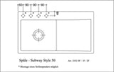 Villeroy & Boch Subway Style 50 Flat Einbauspüle 880x490mm Ebony CeramicPlus