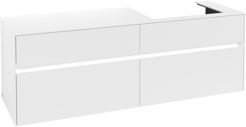 Villeroy & Boch Waschtischunterschrank Collaro C023B0 1600 mm White Matt mit LED-Beleuchtung