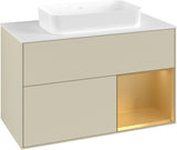 Villeroy & Boch Finion Waschbeckenunterschrank 1000 mm Silk Grey Matt mit Beleuchtung
