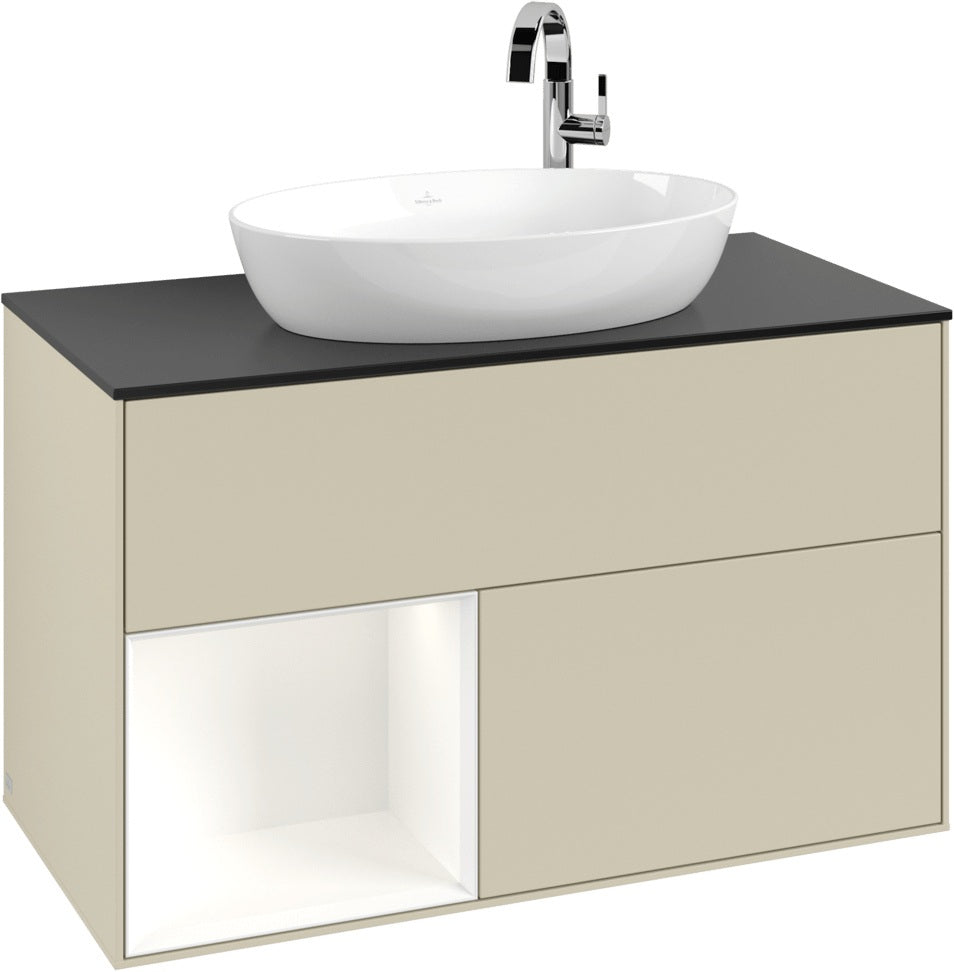 Villeroy & Boch Finion Waschbeckenunterschrank G892G 1000 mm Glossy White Lacquer mit Beleuchtung