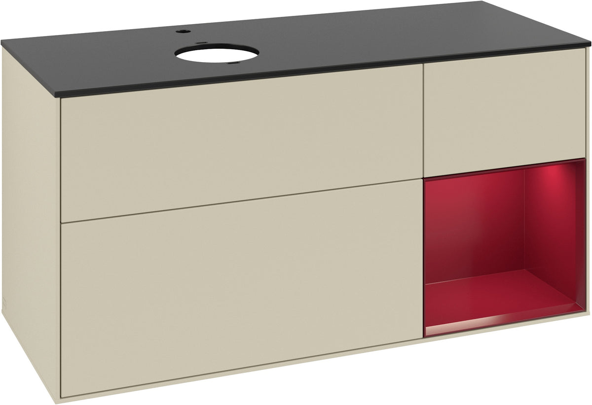 Villeroy & Boch Finion Waschtischunterschrank 1200 mm Glossy White mit Beleuchtung und SoftClosing