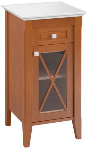 Villeroy & Boch Hommage Seitenschrank 442 mm mit Tür und Schublade, links, Walnuss/Marmor